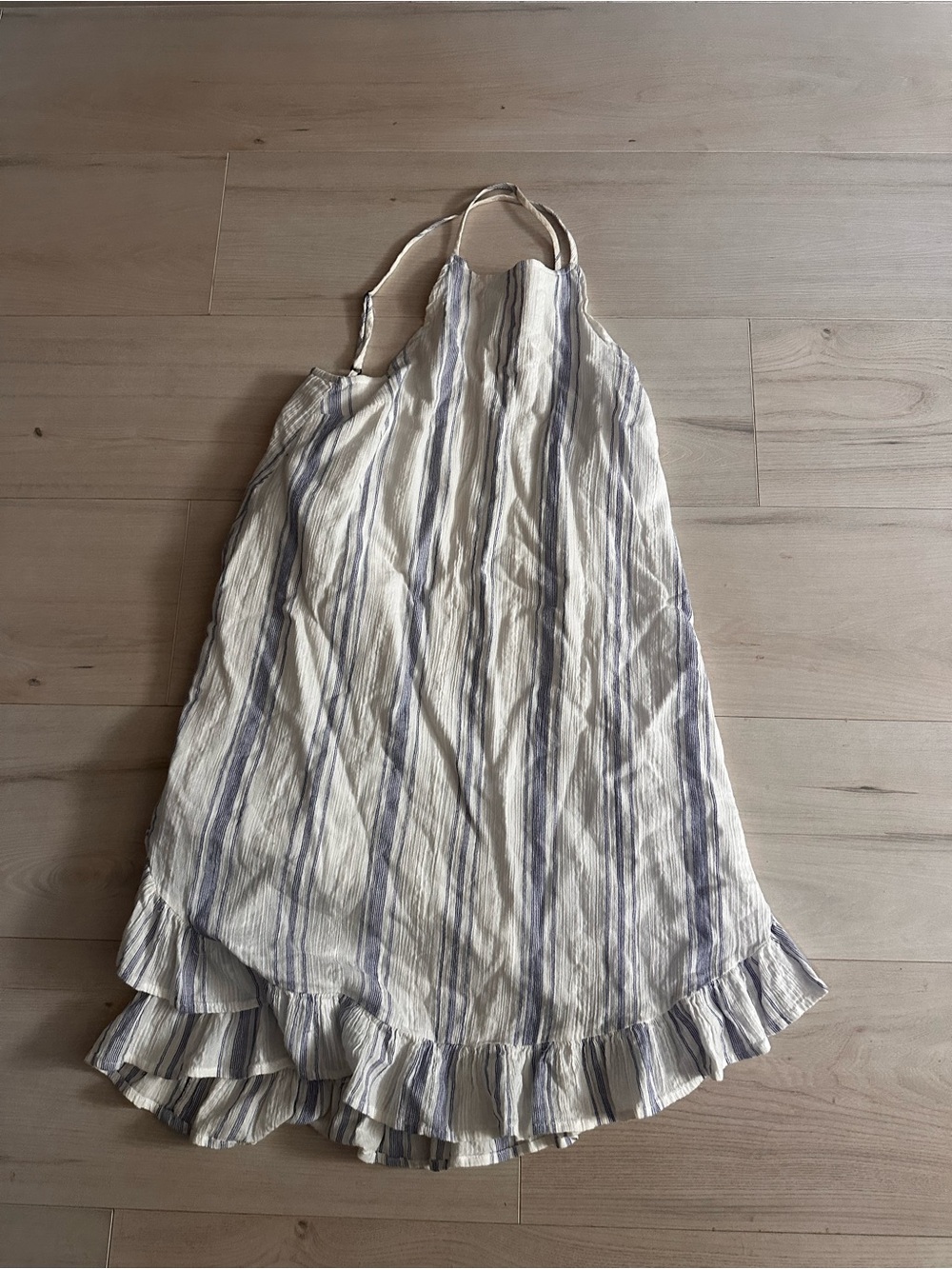 O'Neill White and Light Blue Striped Mini Dress Size XS 0054